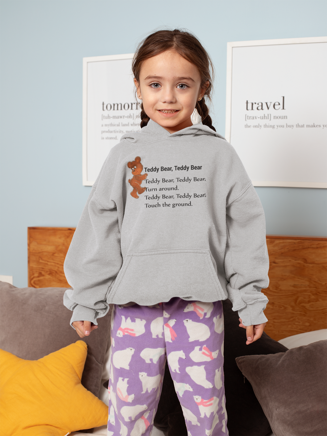 Teddy Bear Teddy Bear Poem Girl Hoodies-KidsFashionVilla