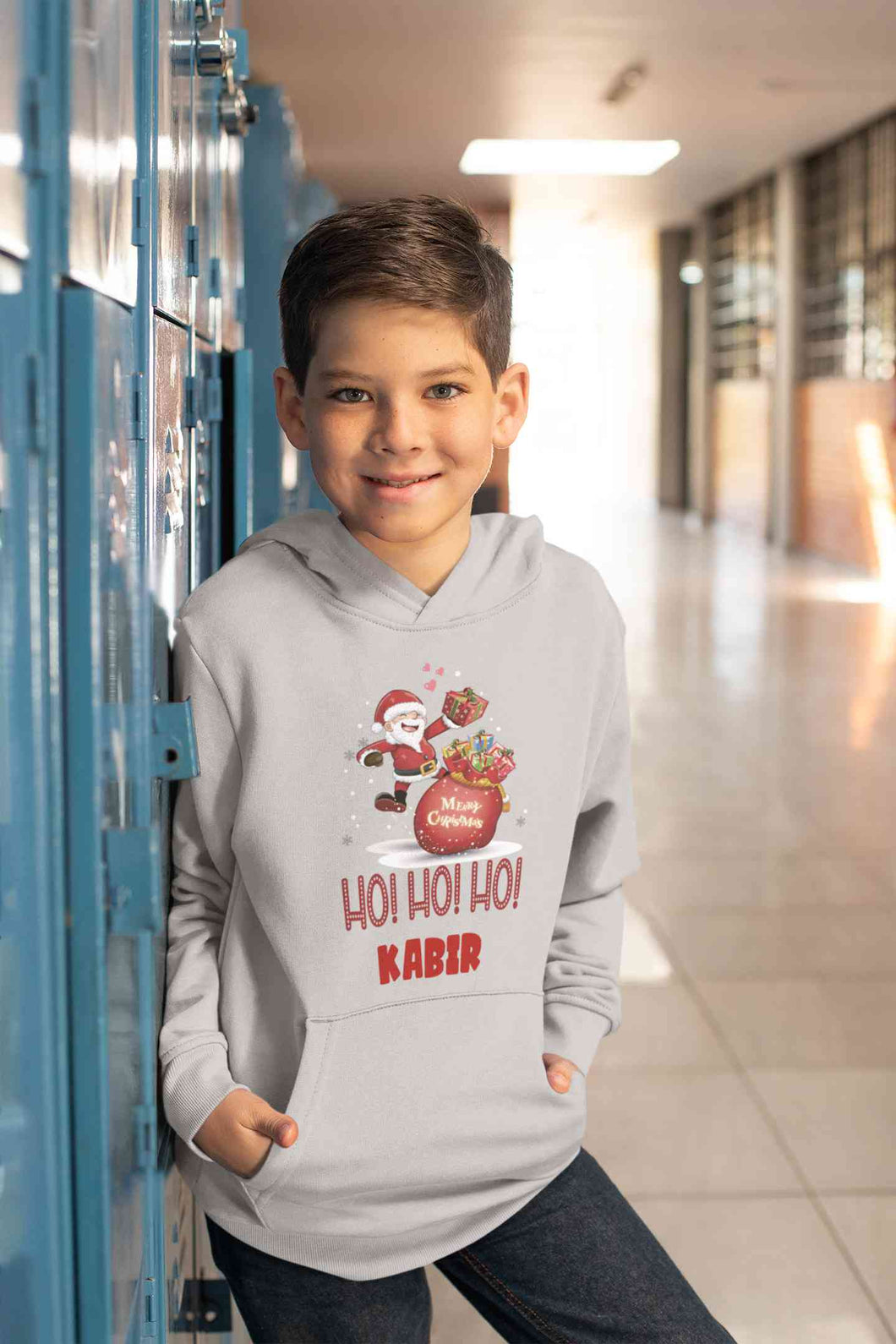 Customized Name Ho! Ho! Ho! Christmas Boy Hoodies-KidsFashionVilla