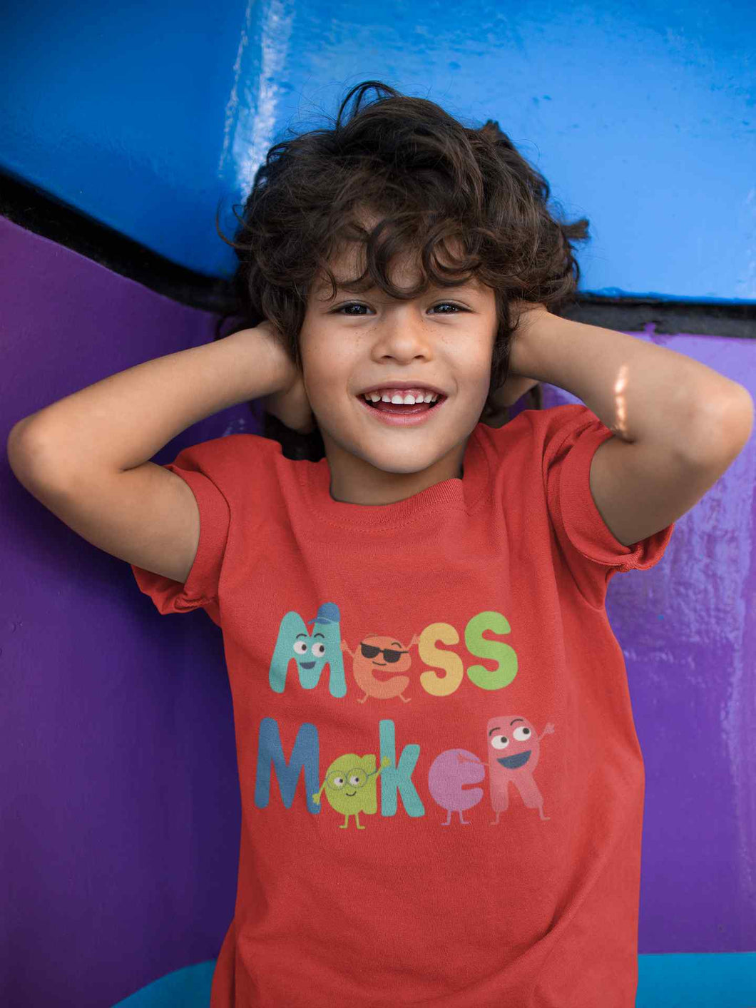 Mess Maker Cartoon Half Sleeves T-Shirt for Boy-KidsFashionVilla