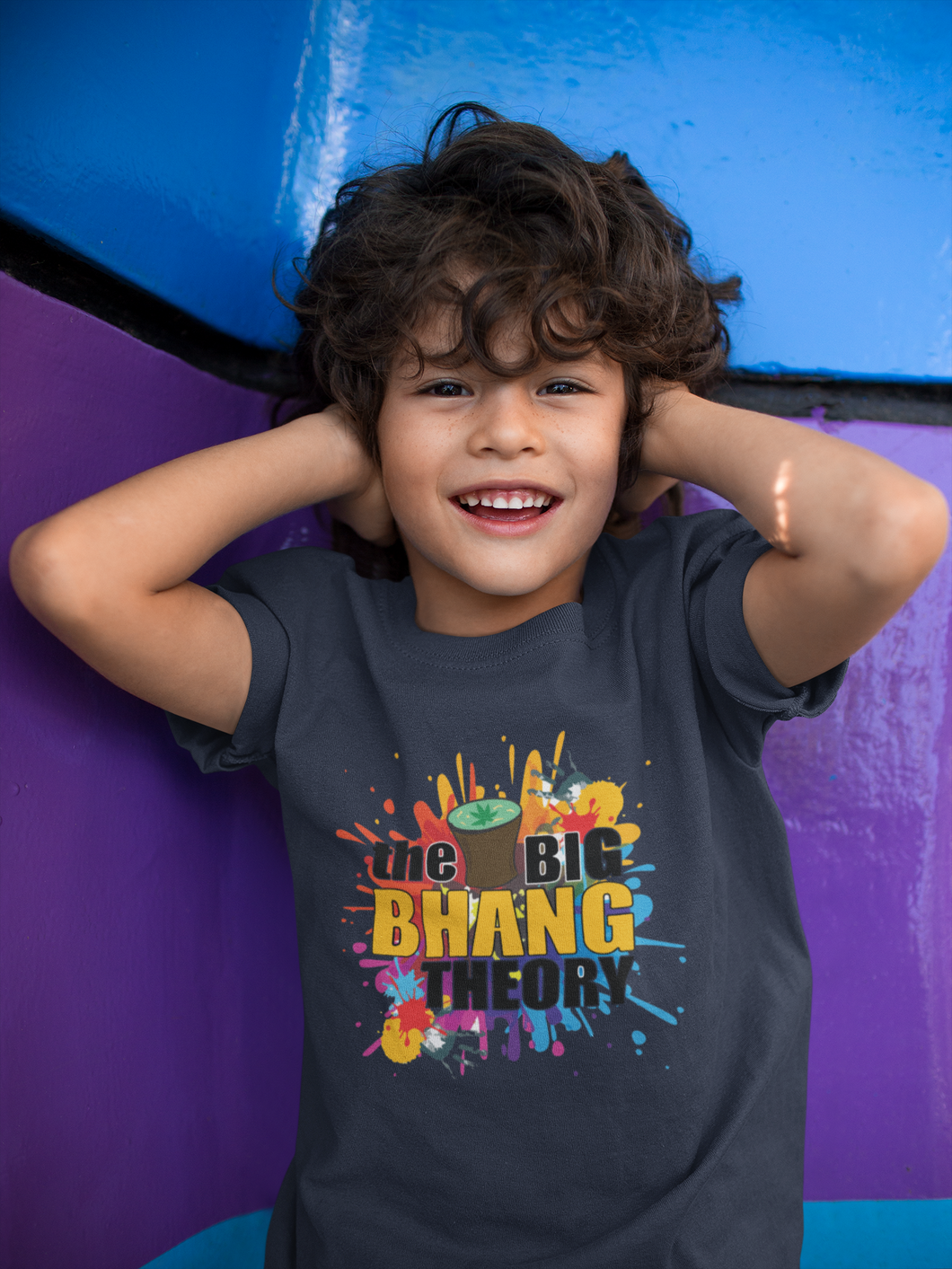 The Big Bhang Theory Holi Half Sleeves T-Shirt for Boy-KidsFashionVilla