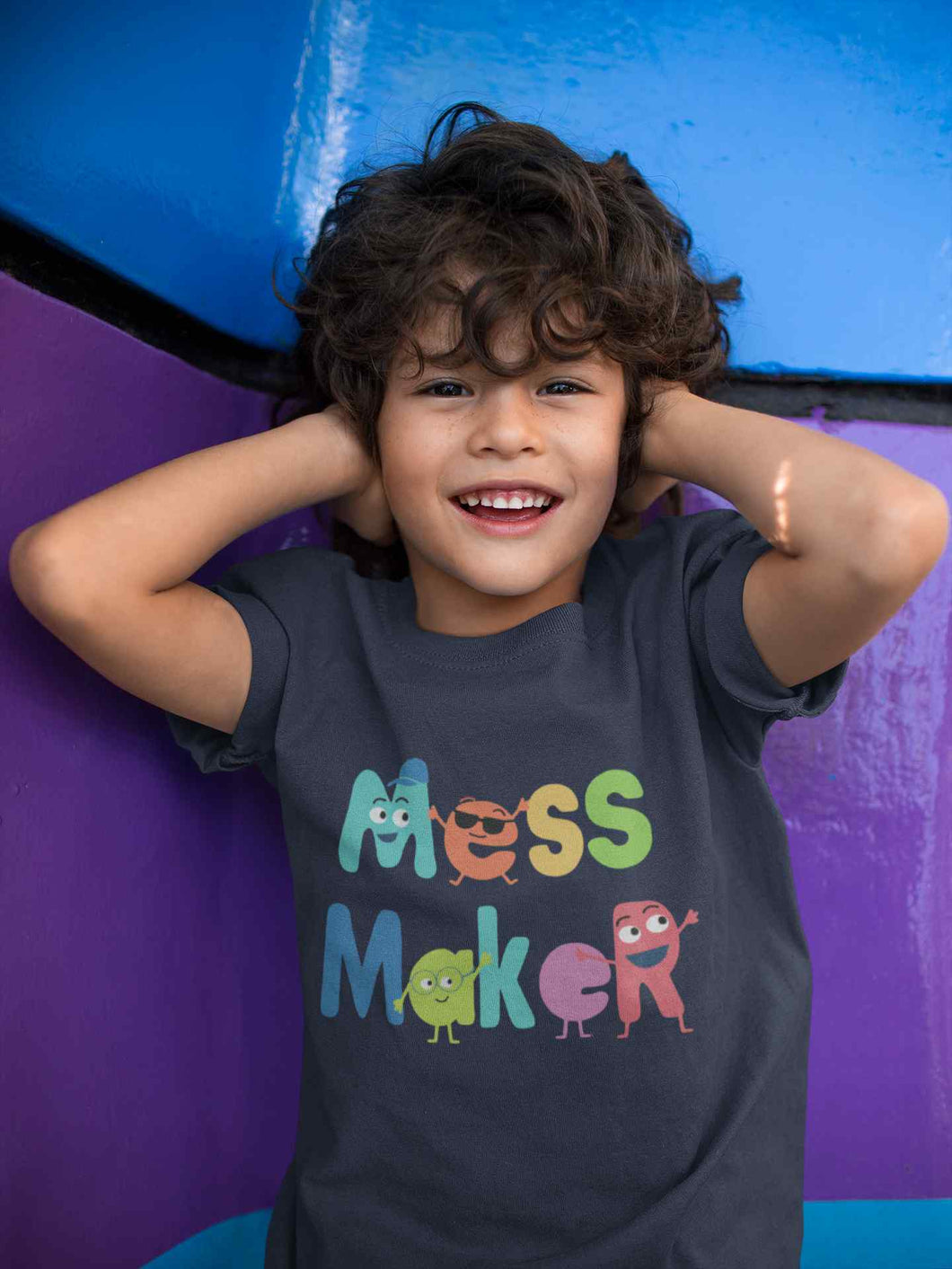 Mess Maker Cartoon Half Sleeves T-Shirt for Boy-KidsFashionVilla