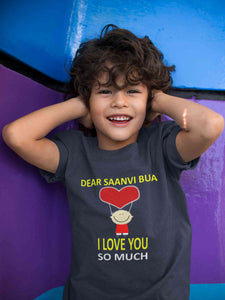 Custom Name I love My Bua So Much Half Sleeves T-Shirt for Boy-KidsFashionVilla