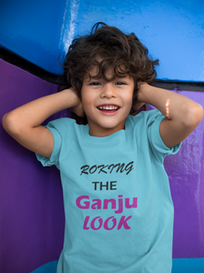 ROKING THE GANJU LOOK Half Sleeves T-Shirt for Boy-KidsFashionVilla