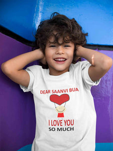 Custom Name I love My Bua So Much Half Sleeves T-Shirt for Boy-KidsFashionVilla