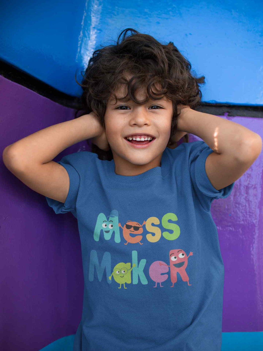 Mess Maker Cartoon Half Sleeves T-Shirt for Boy-KidsFashionVilla