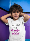 ROKING THE GANJU LOOK Half Sleeves T-Shirt for Boy-KidsFashionVilla