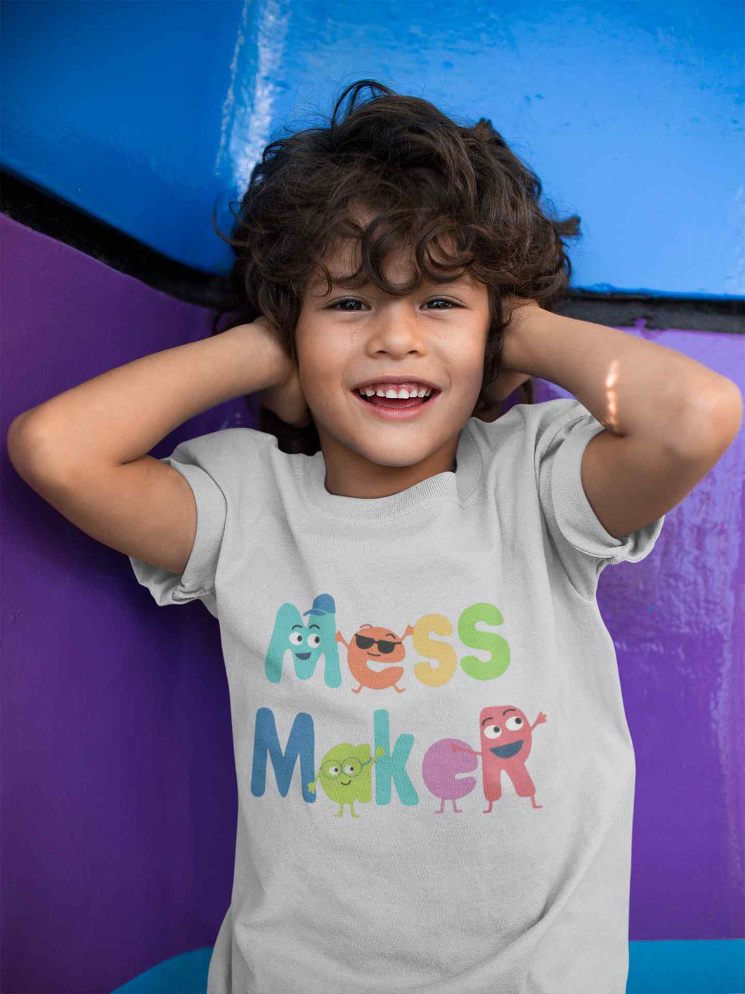 Mess Maker Cartoon Half Sleeves T-Shirt for Boy-KidsFashionVilla