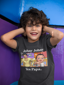Johny Johny Yes Papa Poem Half Sleeves T-Shirt for Boy-KidsFashionVilla