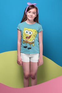 Cute Cartoon Half Sleeves T-Shirt For Girls -KidsFashionVilla