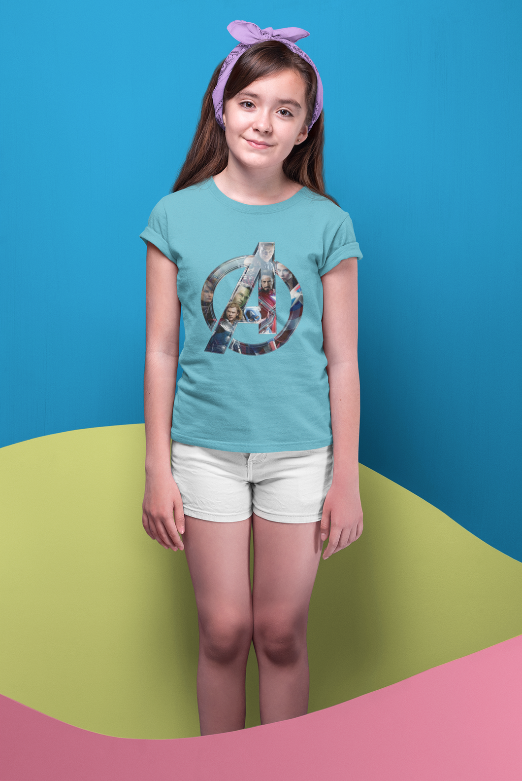 Superhero Half Sleeves T-Shirt For Girls -KidsFashionVilla
