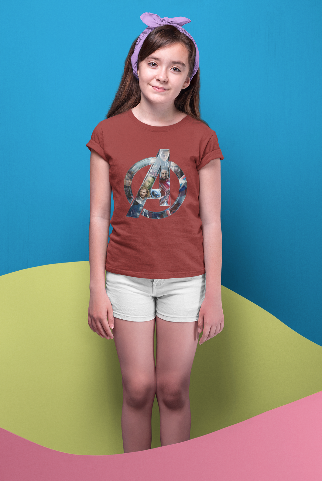 Superhero Half Sleeves T-Shirt For Girls -KidsFashionVilla
