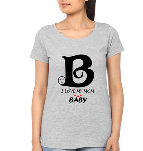 I Love My Mom I Love My Baby Mother and Daughter Matching T-Shirt- KidsFashionVilla