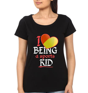 I Love Being A Sports Mom I Love Being A Sports Kid Mother and Daughter Matching T-Shirt- KidsFashionVilla