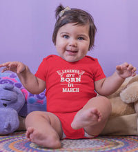 Load image into Gallery viewer, Legends are Born in March Rompers for Baby Girl- FunkyTradition FunkyTradition
