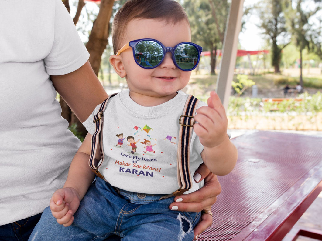 Custom Name Kai Po Che Makar Sankranti Half Sleeves T-Shirt for Boy-KidsFashionVilla