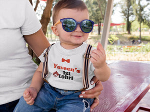 Custom Baby Name First Lohri Half Sleeves T-Shirt for Boy-KidsFashionVilla