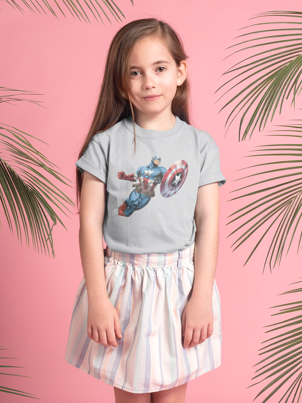 Superhero Half Sleeves T-Shirt For Girls -KidsFashionVilla