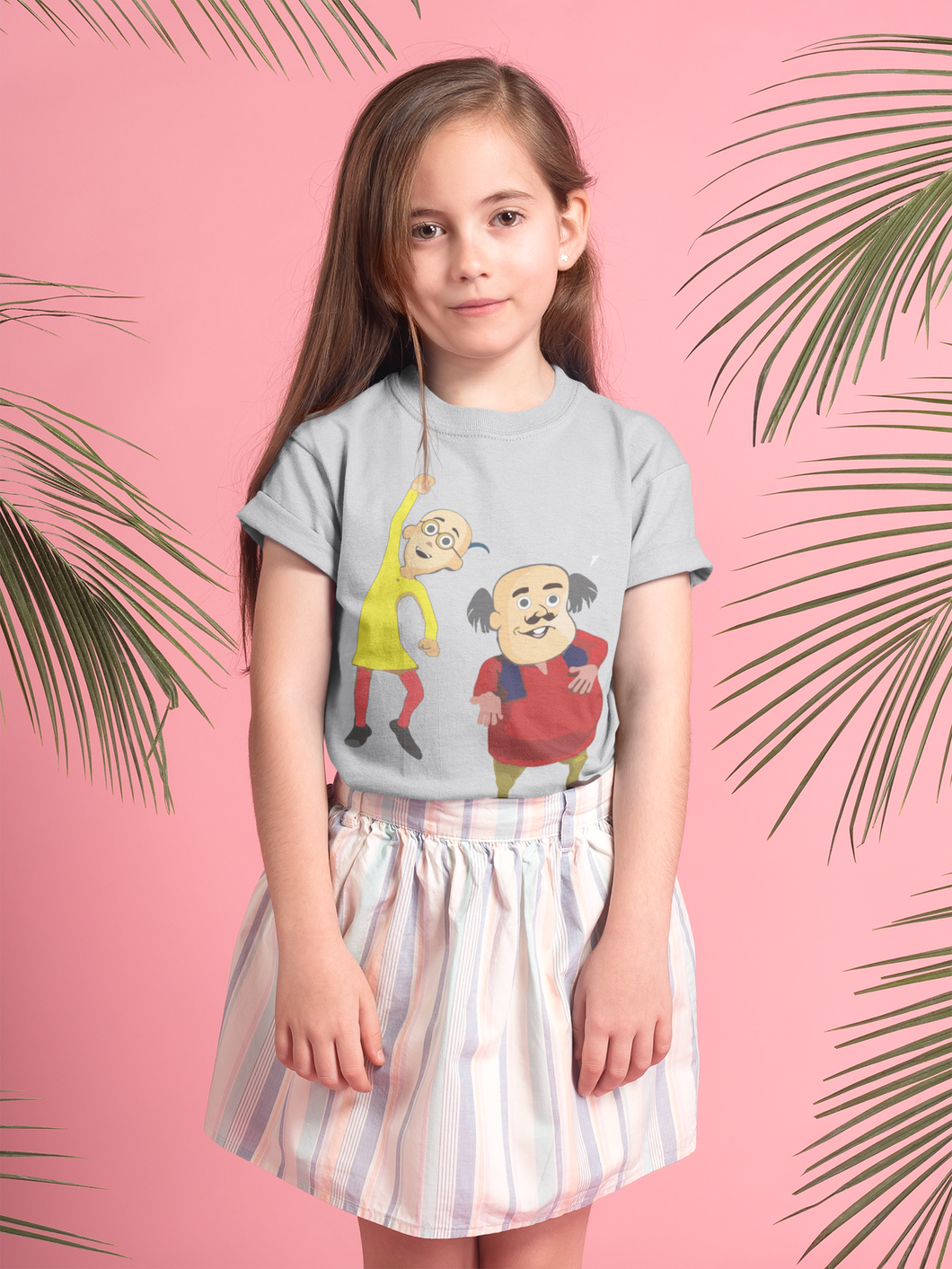 Cute Cartoon Half Sleeves T-Shirt For Girls -KidsFashionVilla