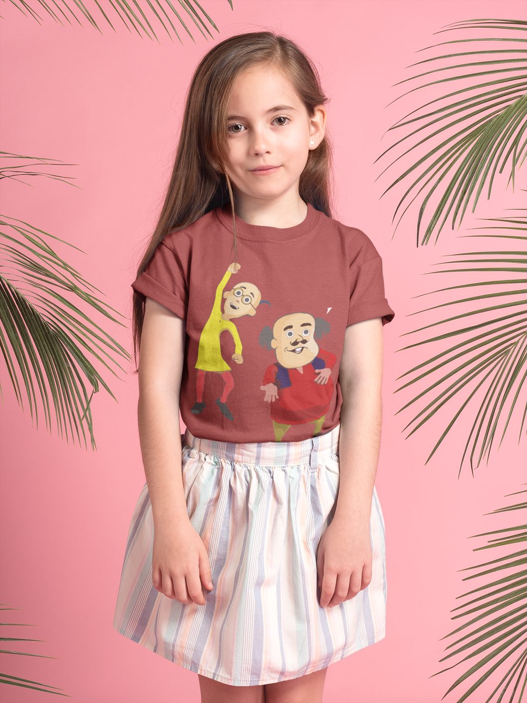 Cute Cartoon Half Sleeves T-Shirt For Girls -KidsFashionVilla