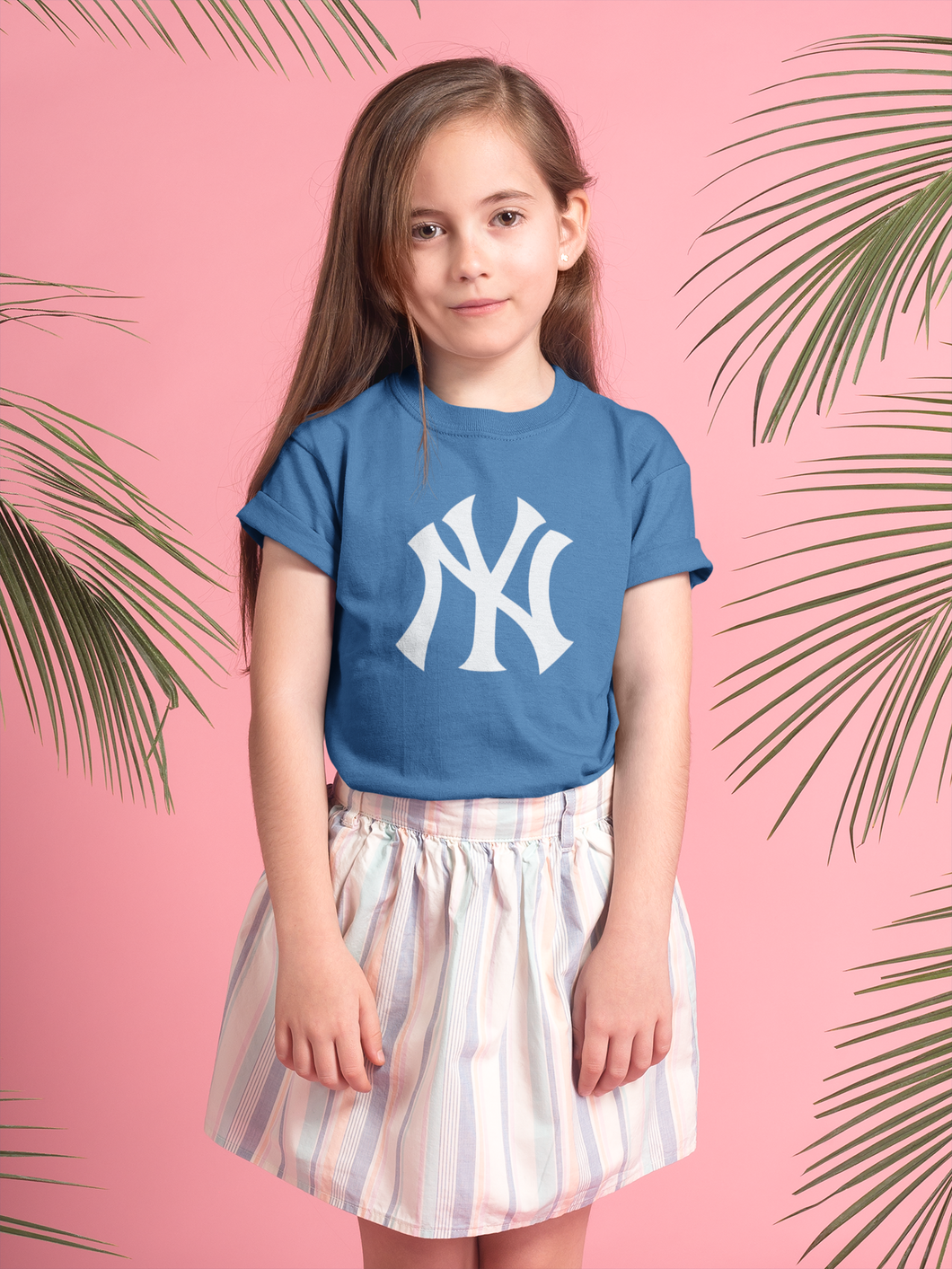 New York Yankees Half Sleeves T-Shirt For Girls -KidsFashionVilla