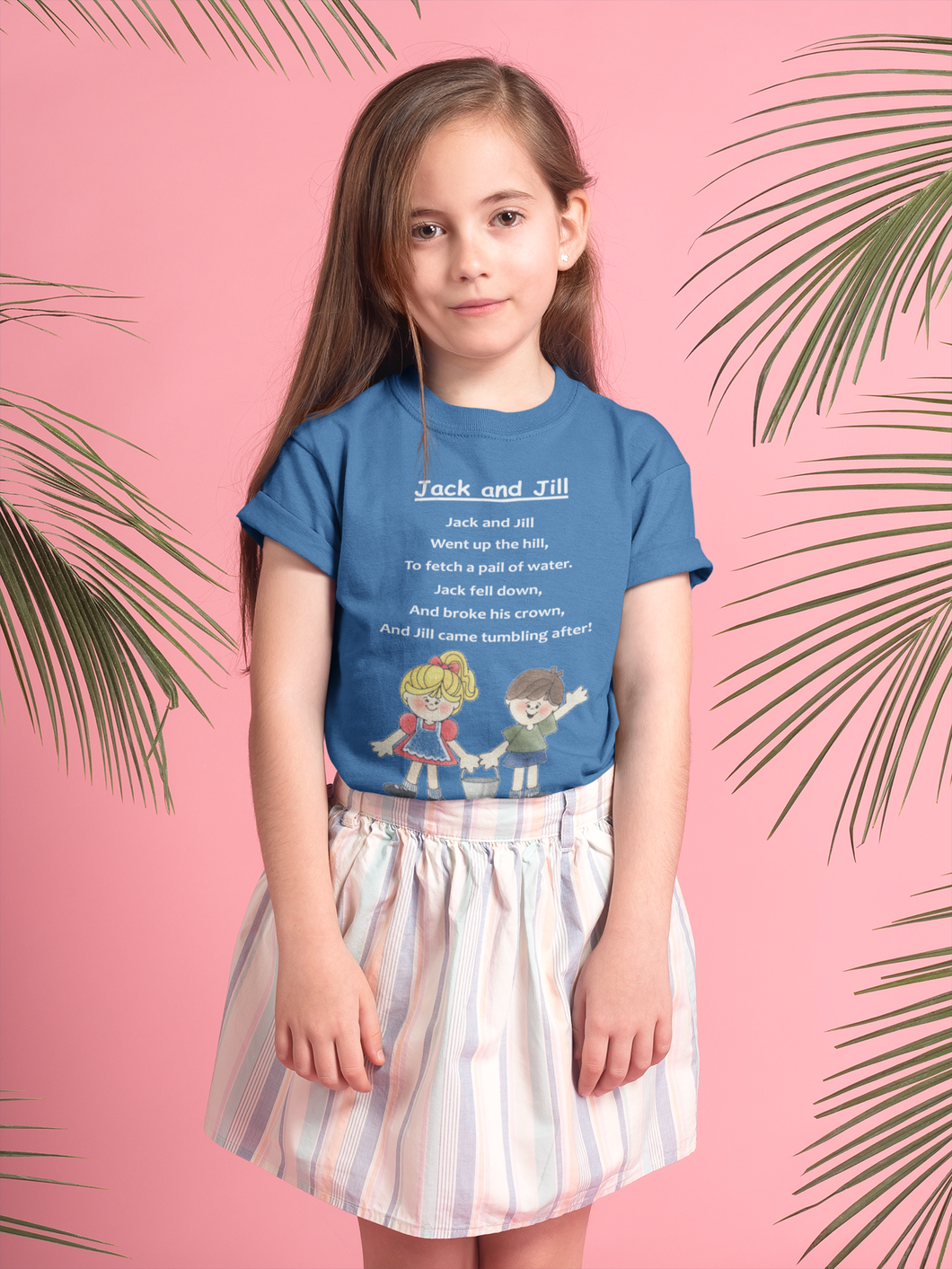 Jack And Jill Poem Half Sleeves T-Shirt For Girls -KidsFashionVilla