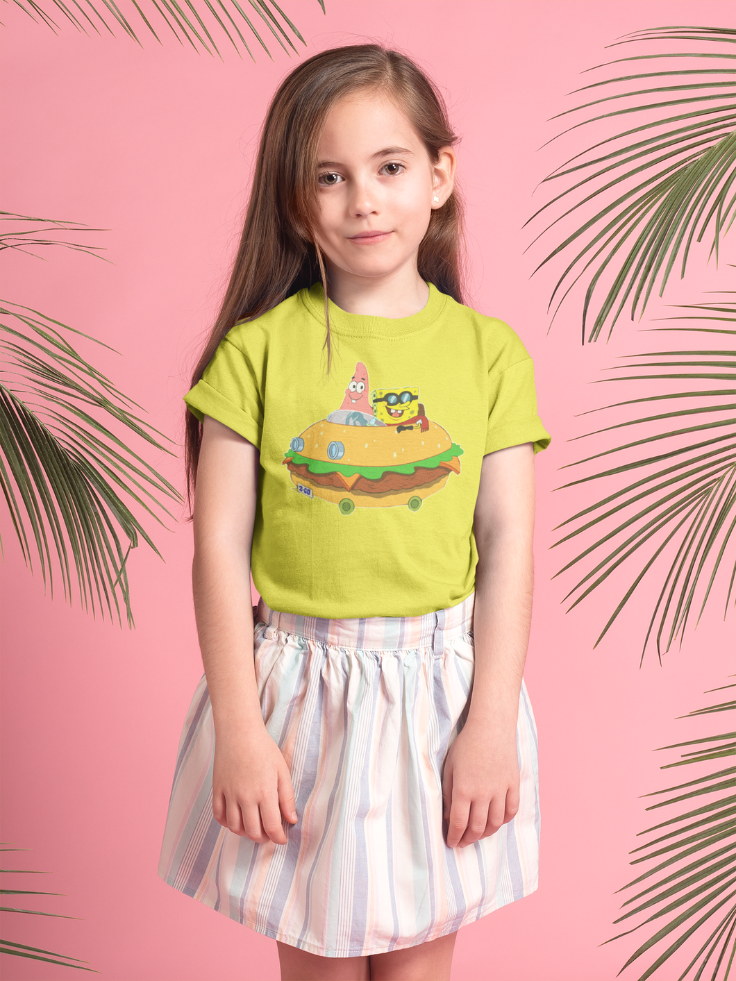 Cute Cartoon Half Sleeves T-Shirt For Girls -KidsFashionVilla