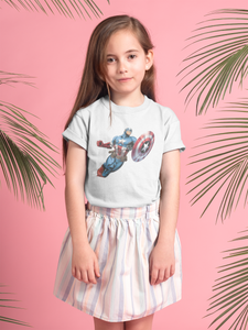 Superhero Half Sleeves T-Shirt For Girls -KidsFashionVilla