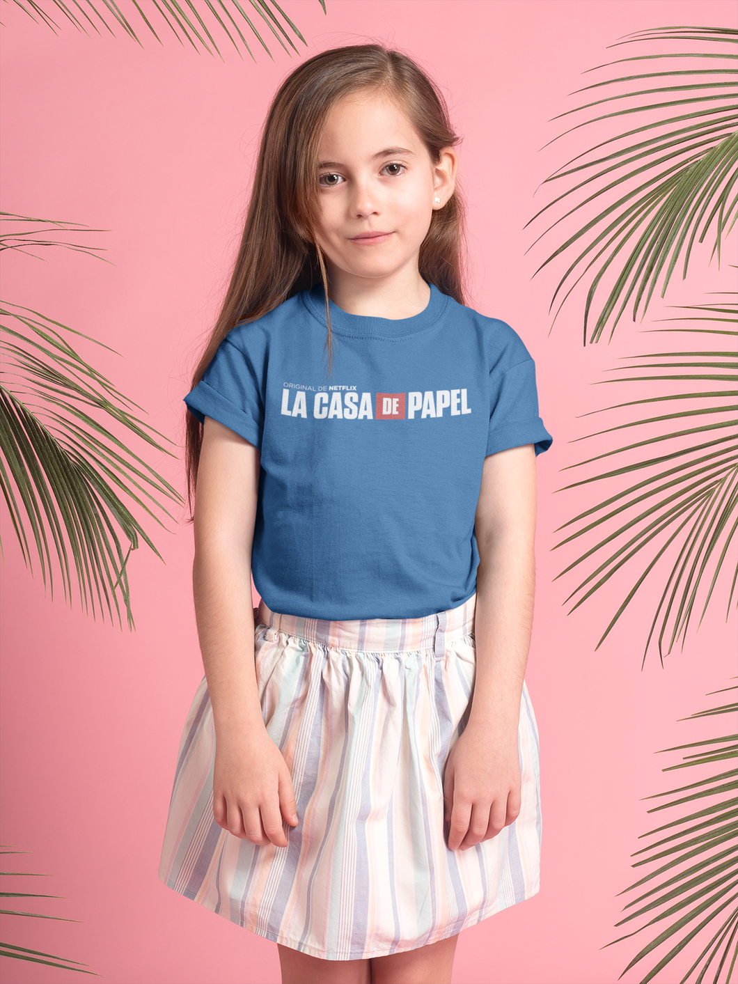 La Casa De Papel Money Heist Half Sleeves T-Shirt For Girls -KidsFashionVilla