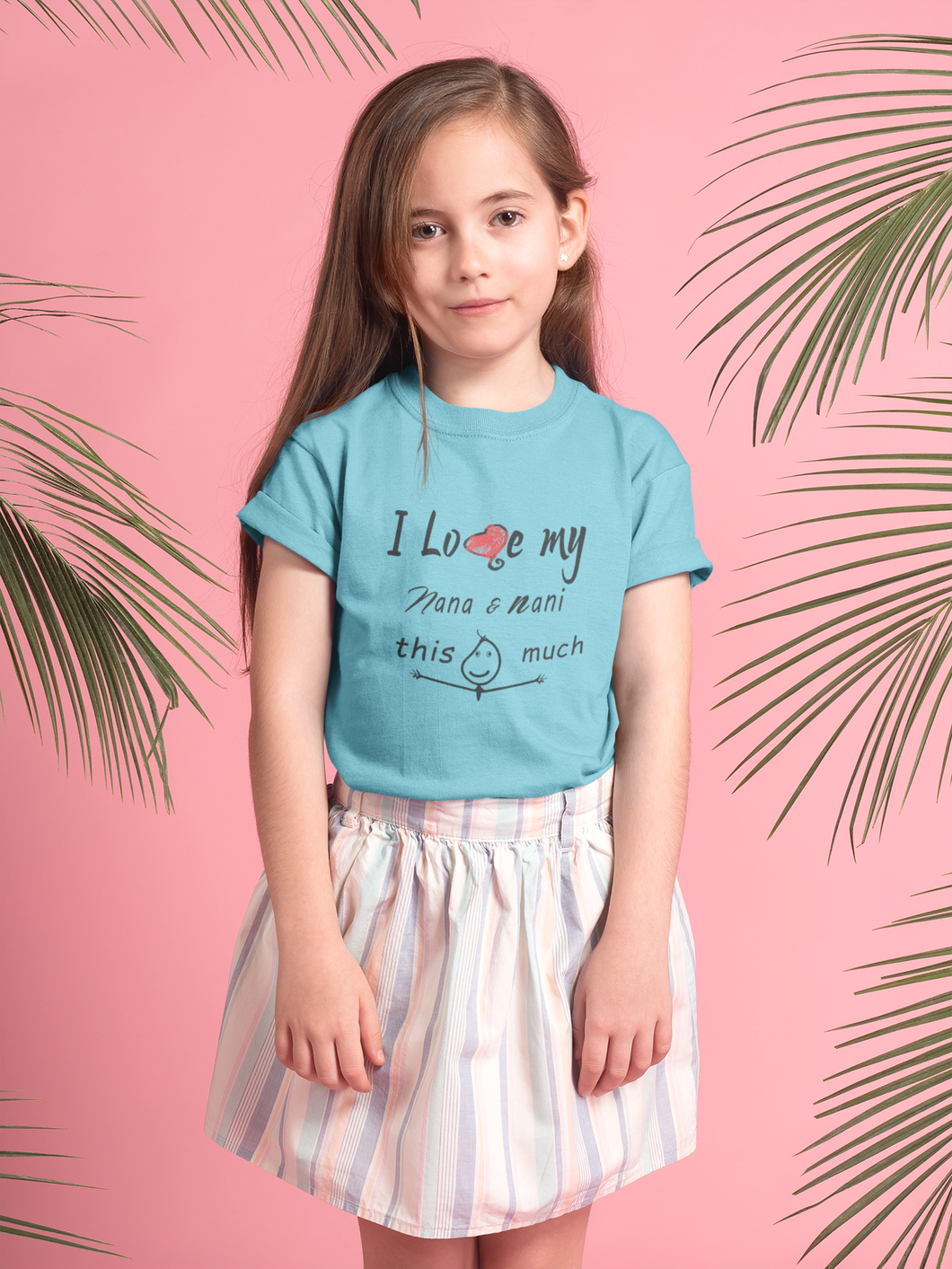 I Love My Nana Nani Half Sleeves T-Shirt For Girls -KidsFashionVilla