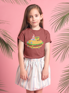 Cute Cartoon Half Sleeves T-Shirt For Girls -KidsFashionVilla