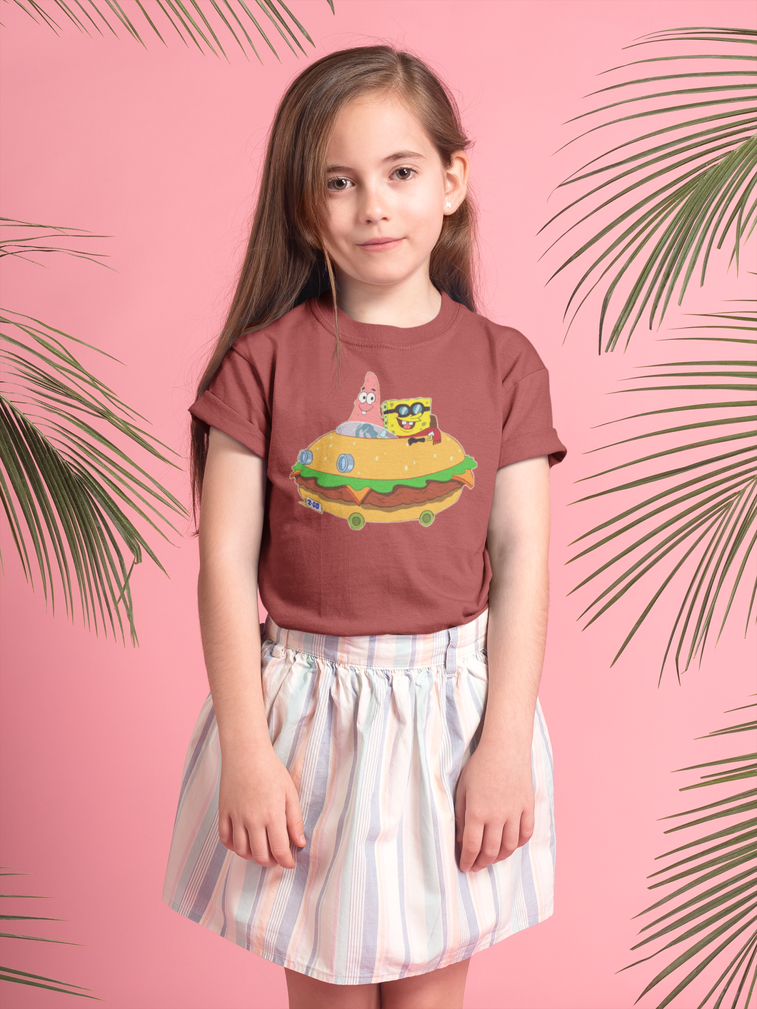 Cute Cartoon Half Sleeves T-Shirt For Girls -KidsFashionVilla