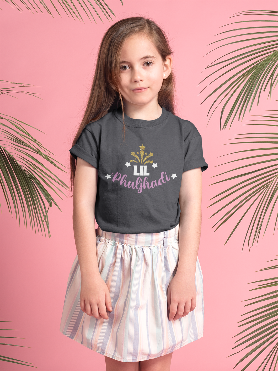 Lil Phuljhadi Half Sleeves T-Shirt For Girls -KidsFashionVilla