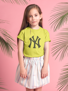 New York Yankees Half Sleeves T-Shirt For Girls -KidsFashionVilla