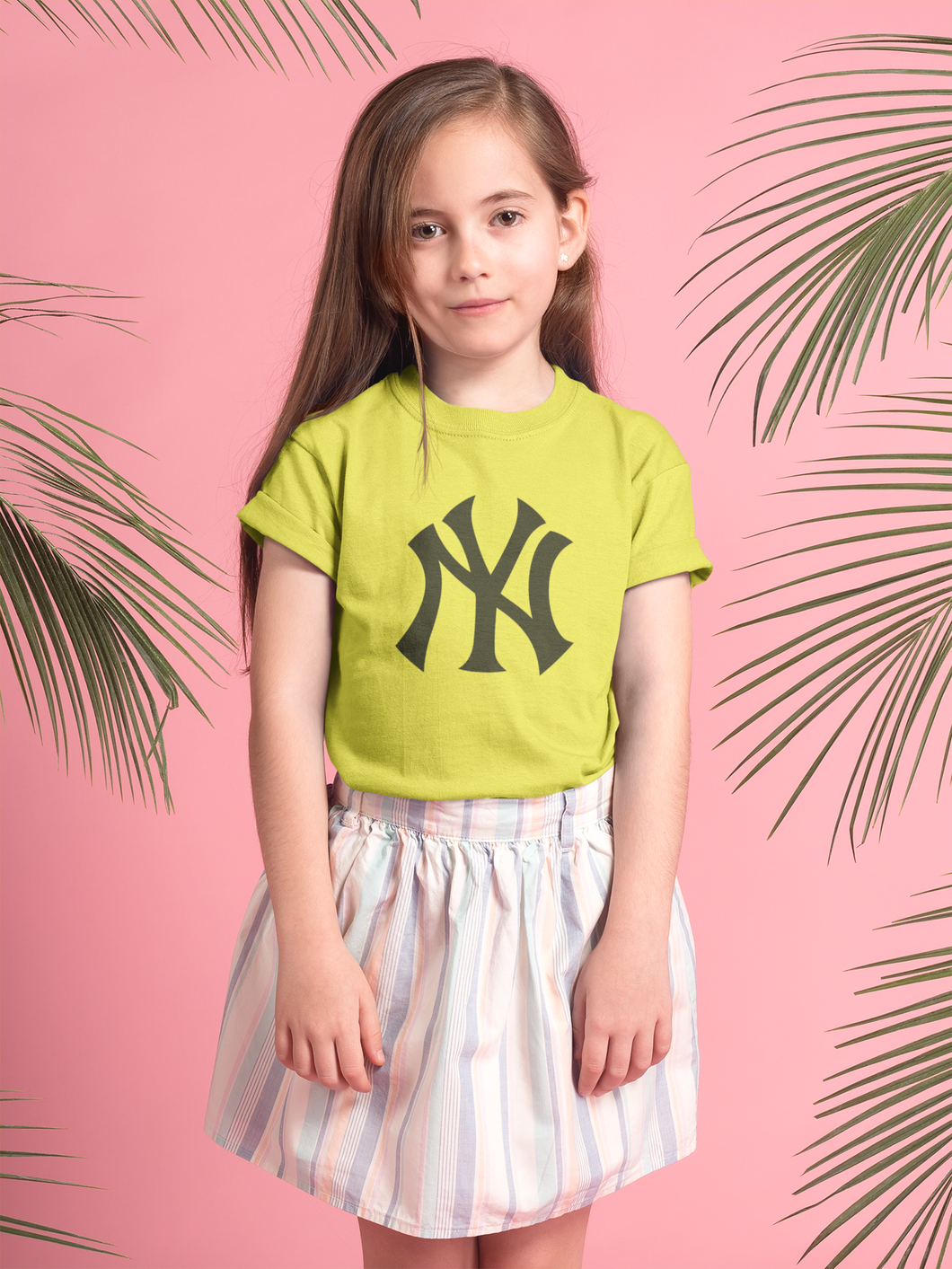 New York Yankees Half Sleeves T-Shirt For Girls -KidsFashionVilla