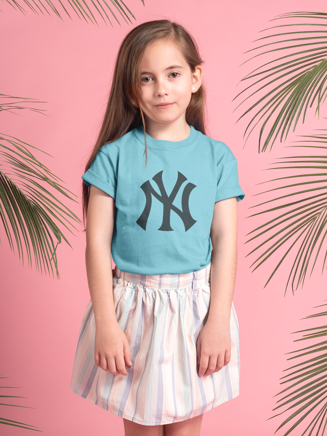 New York Yankees Half Sleeves T-Shirt For Girls -KidsFashionVilla