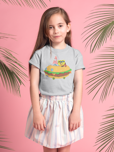 Cute Cartoon Half Sleeves T-Shirt For Girls -KidsFashionVilla