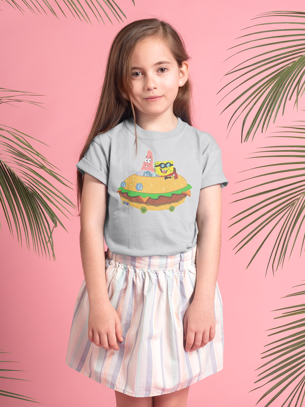 Cute Cartoon Half Sleeves T-Shirt For Girls -KidsFashionVilla