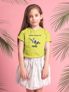 Sleeping Panda Half Sleeves T-Shirt For Girls -KidsFashionVilla