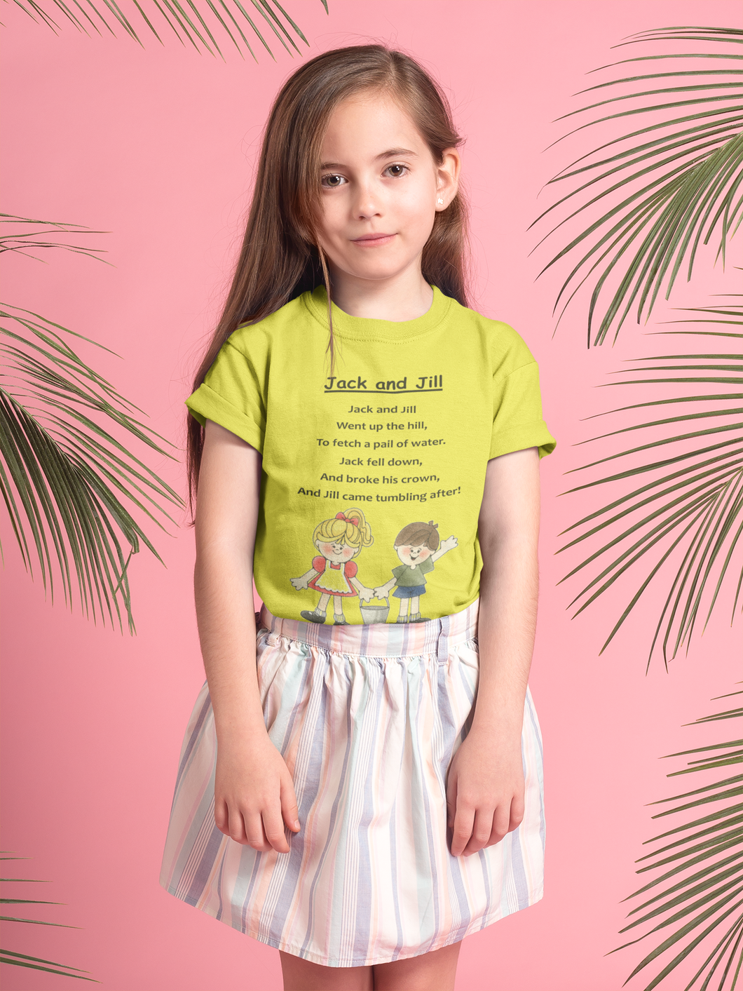 Jack And Jill Poem Half Sleeves T-Shirt For Girls -KidsFashionVilla