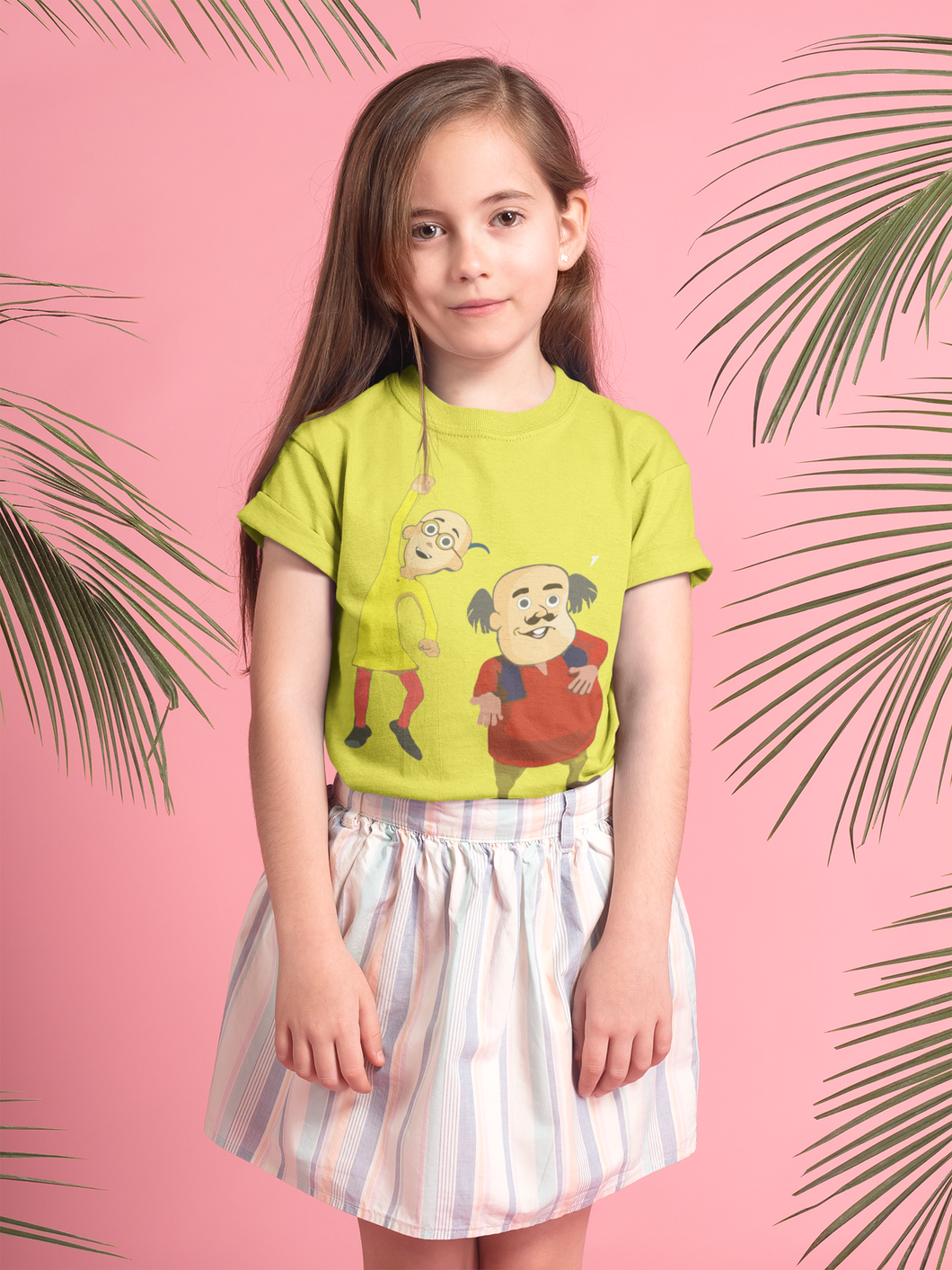Cute Cartoon Half Sleeves T-Shirt For Girls -KidsFashionVilla