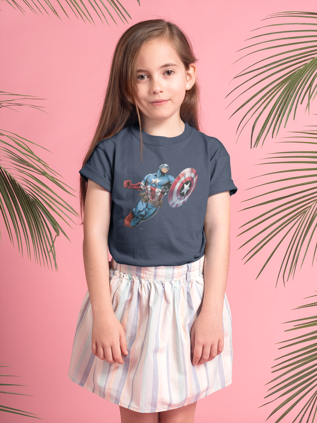 Superhero Half Sleeves T-Shirt For Girls -KidsFashionVilla