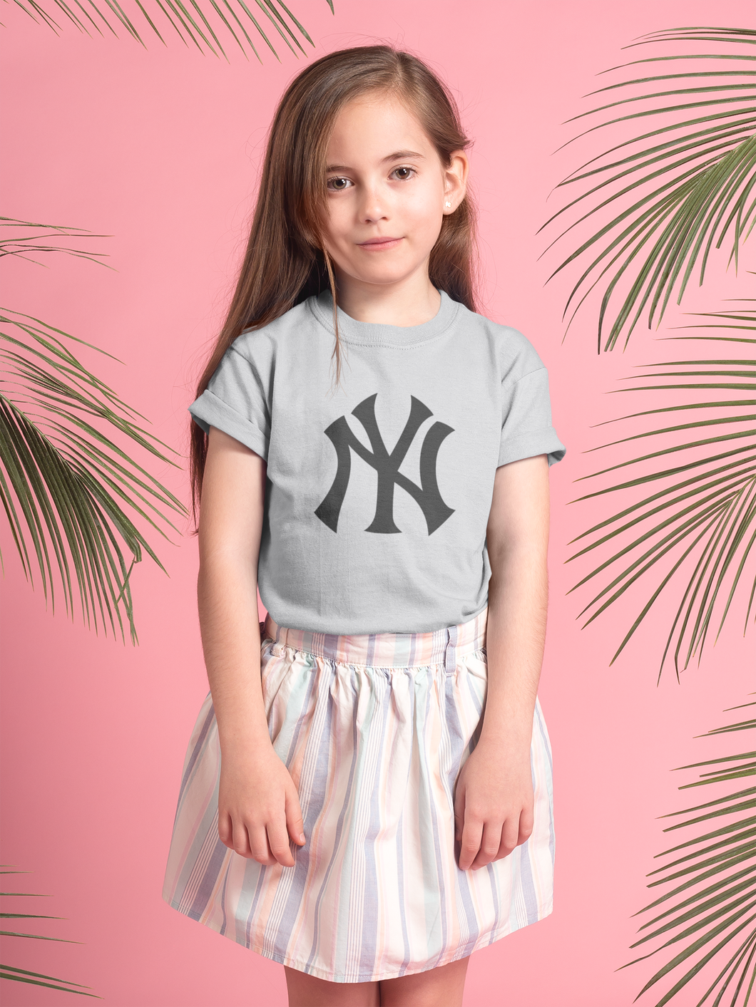 New York Yankees Half Sleeves T-Shirt For Girls -KidsFashionVilla