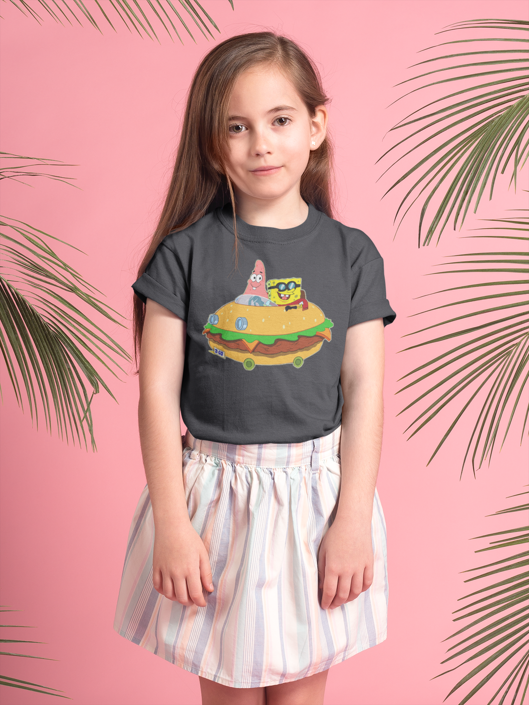 Cute Cartoon Half Sleeves T-Shirt For Girls -KidsFashionVilla