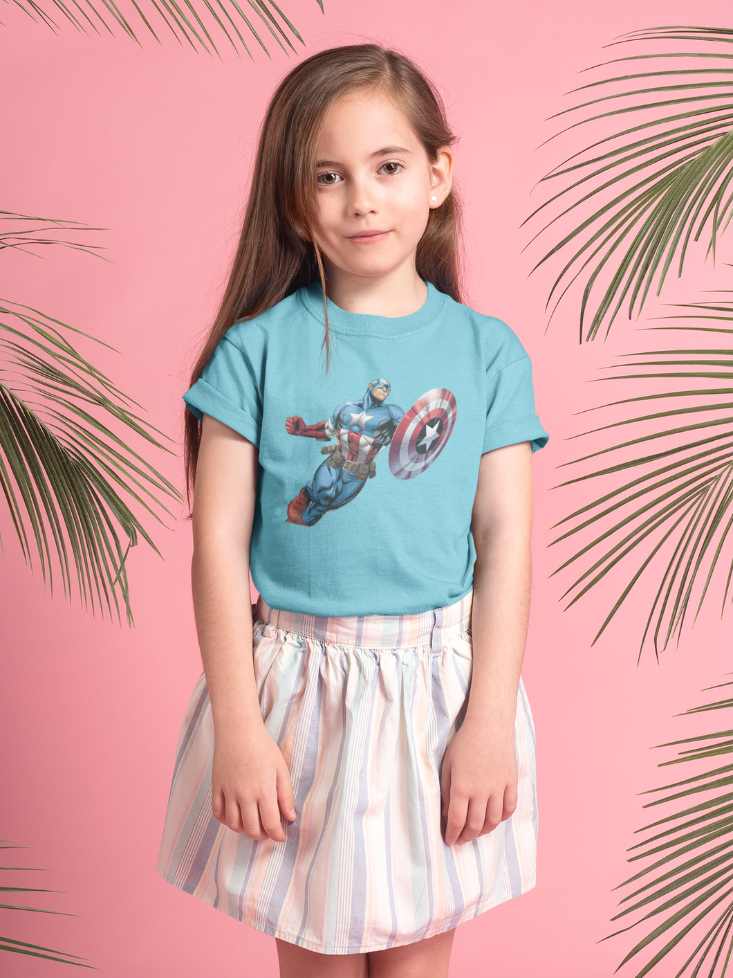 Superhero Half Sleeves T-Shirt For Girls -KidsFashionVilla
