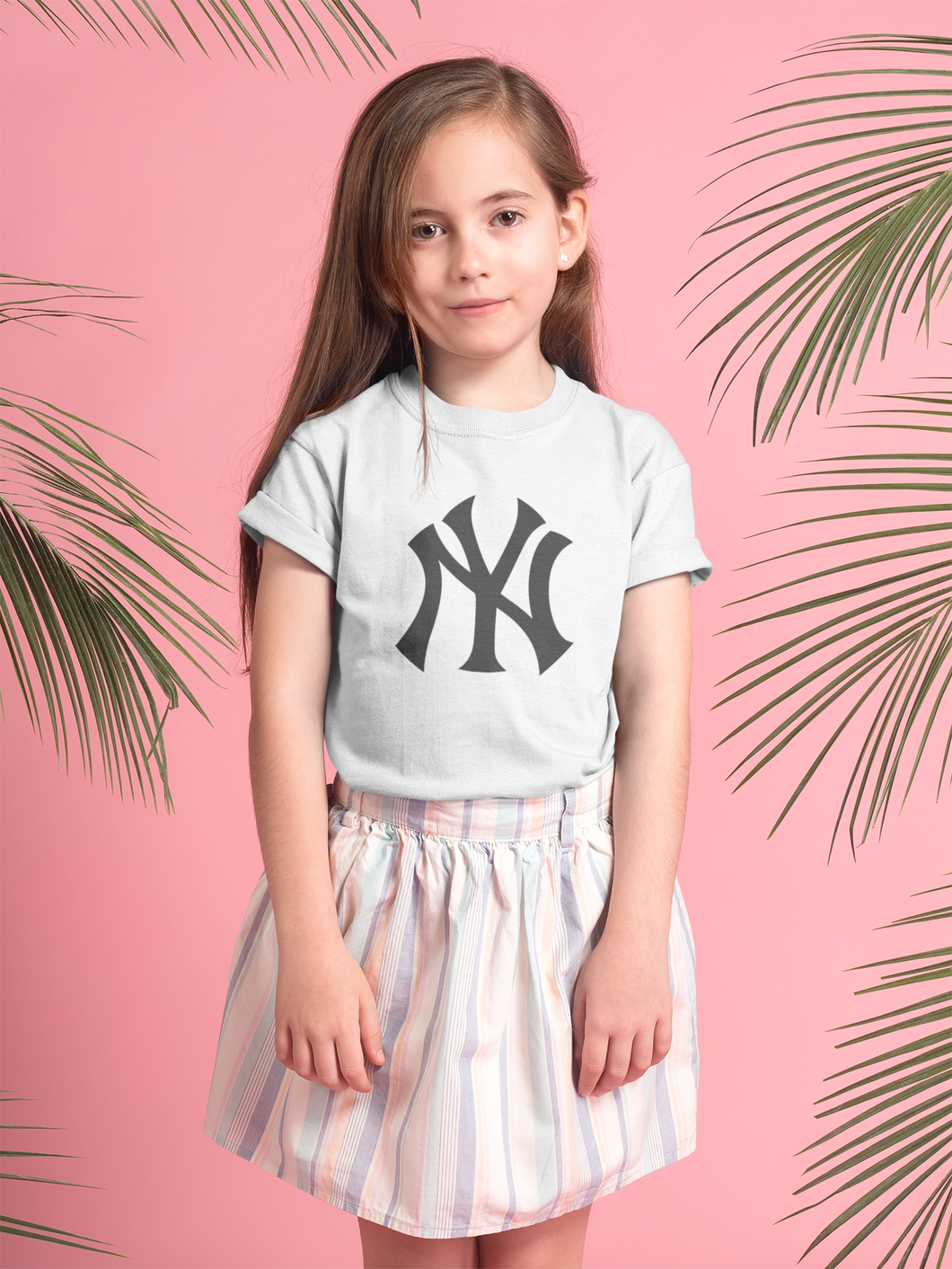 New York Yankees Half Sleeves T-Shirt For Girls -KidsFashionVilla