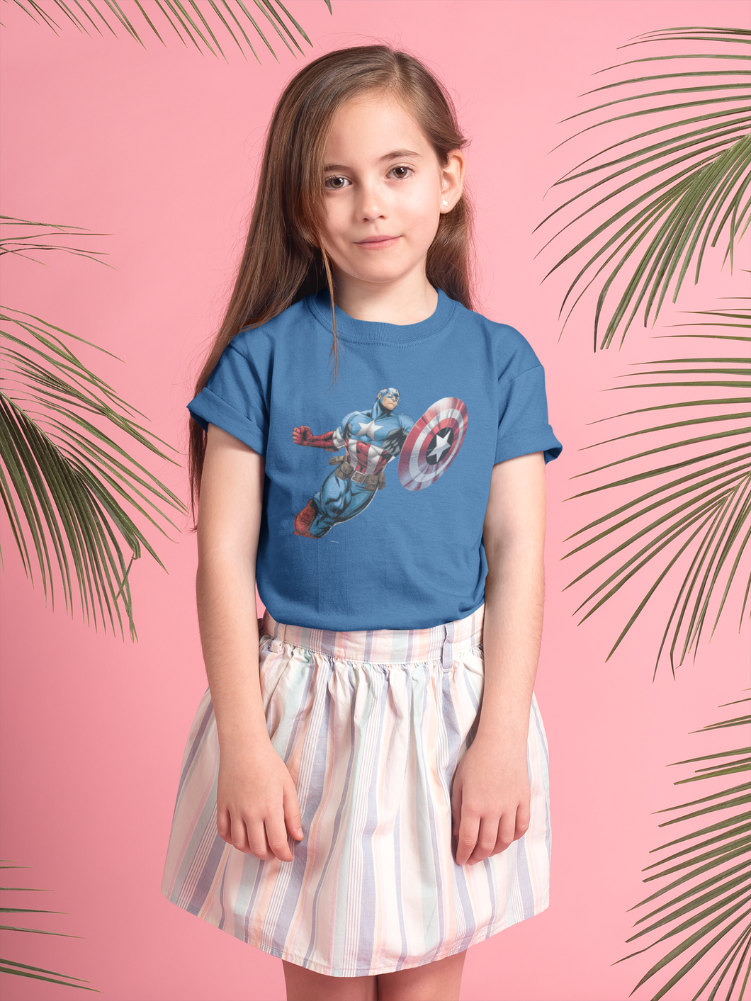 Superhero Half Sleeves T-Shirt For Girls -KidsFashionVilla