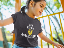 Load image into Gallery viewer, My Fifth Navratri Half Sleeves T-Shirt For Girls -KidsFashionVilla
