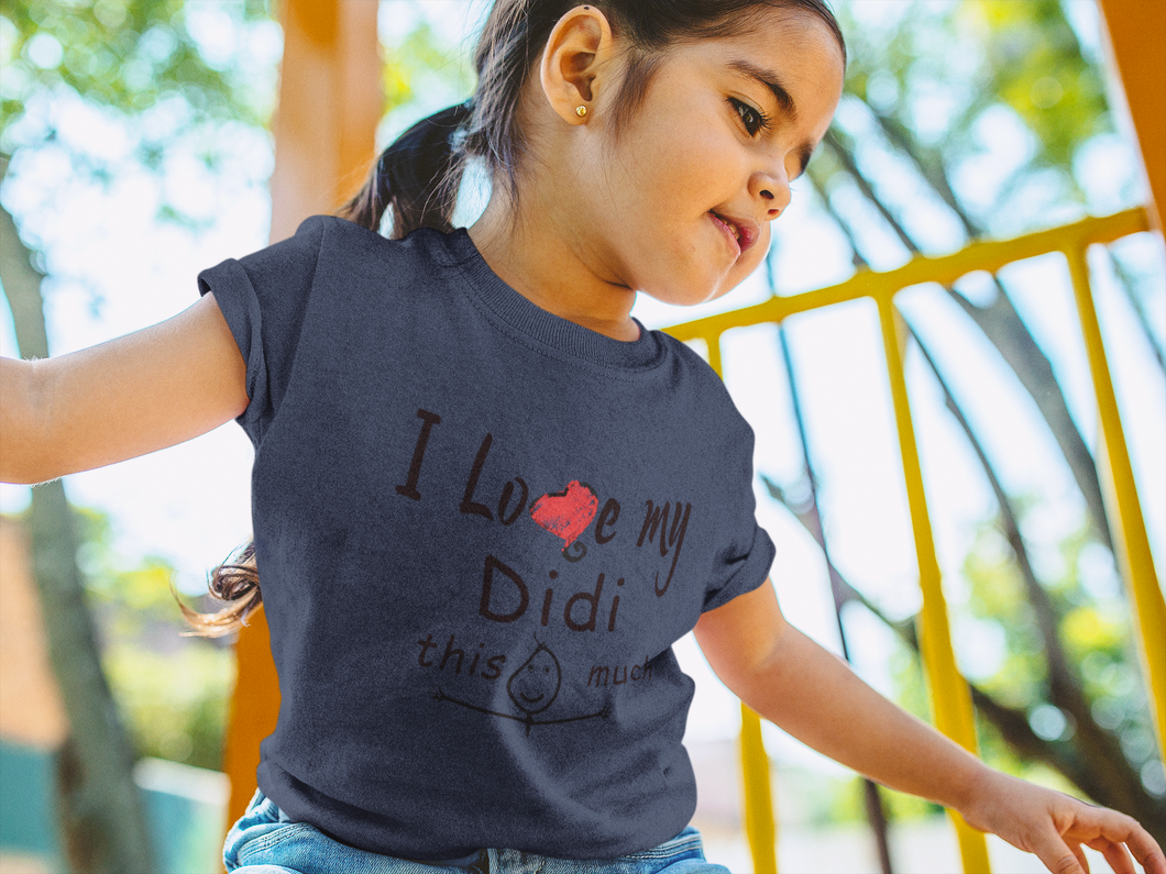 I Love My Didi Half Sleeves T-Shirt For Girls -KidsFashionVilla
