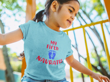 Load image into Gallery viewer, My Fifth Navratri Half Sleeves T-Shirt For Girls -KidsFashionVilla

