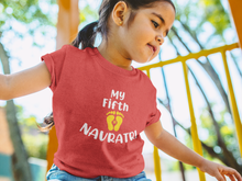 Load image into Gallery viewer, My Fifth Navratri Half Sleeves T-Shirt For Girls -KidsFashionVilla
